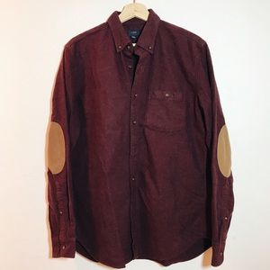 Jcrew Cotton & Leather Flannel